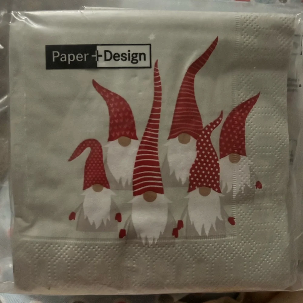 Red Gnome Christmas Napkins
